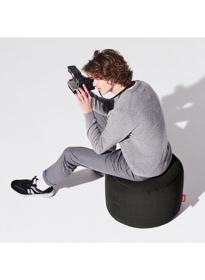 Fatboy Point Soft Canvas Indoor Pouf (Small) | Made from 100% recycled polyester | Lightweight and easy to move | Multifunctional use as a seat, footrest, or side table | 50 × 35 cm - Black Licorice - Image 2